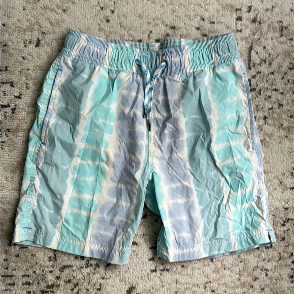 J. Crew Blue and White Swim Trunks